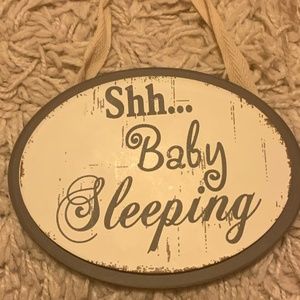 Very cute barely used shh baby sleeping sign for nursery